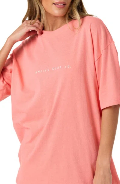 O'neill Linear Scape Graphic Oversized T-shirt In Pink