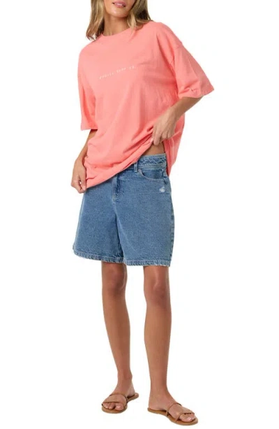 O'neill Linear Scape Graphic Oversized T-shirt In Pink