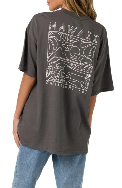O'neill Linear Scape Graphic Oversized T-shirt In Black