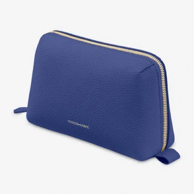 Maison De Sabre Leather Tech Pouch In Blue