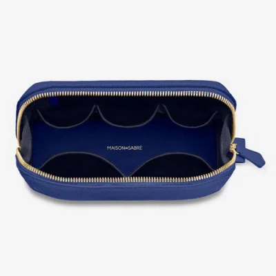 Maison De Sabre Leather Tech Pouch In Blue
