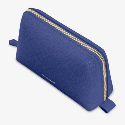 Maison De Sabre Leather Tech Pouch In Blue