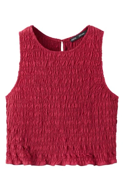 Mango Smocked Tank In Red