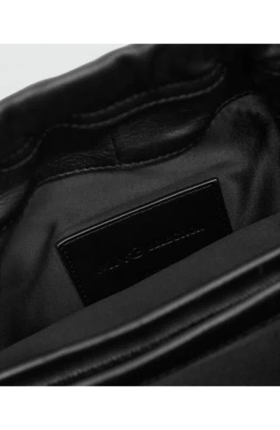 Mango Leather Clutch In Black