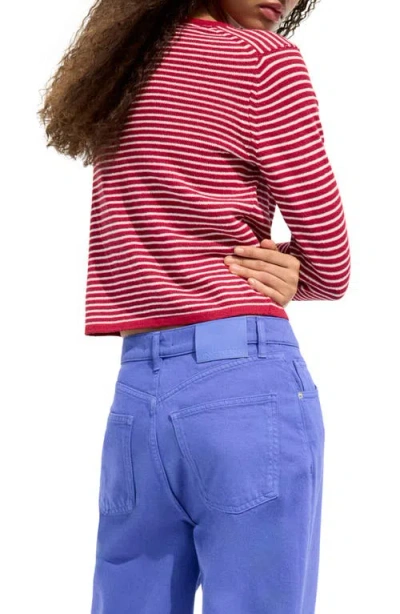 Mango Stripe Sweater In Red