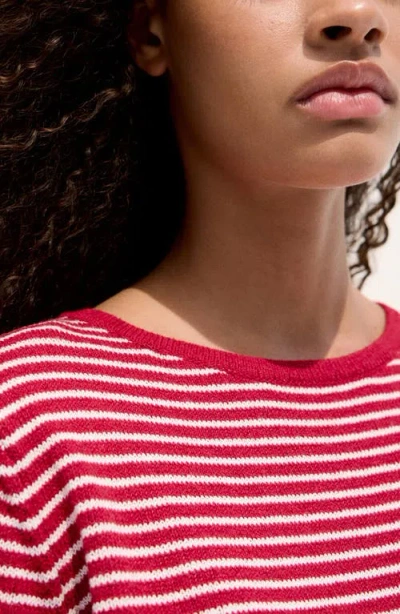Mango Stripe Sweater In Red
