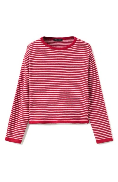 Mango Stripe Sweater In Red