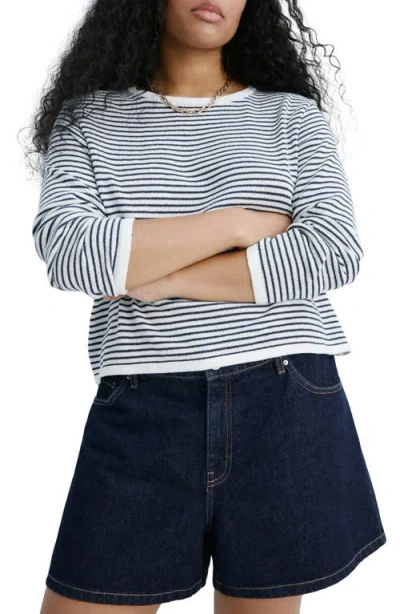 Mango Stripe Sweater In Blue
