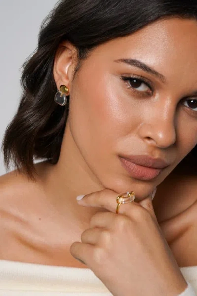 Zynnia Collective Pebble Stack Studs In Gold