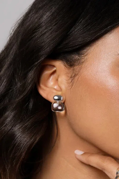 Zynnia Collective Pebble Stack Studs In Metallic