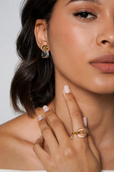 Zynnia Collective Pebble Stack Studs In Gold