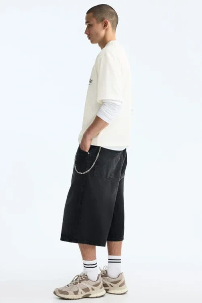 H&m Oversized Fit Printed Mesh T-shirt In White