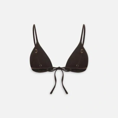 Pcfg Store Classic Triangle Bikini Top In Brown