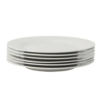 Gibson Home Great Essentials Fine Ceramic Dinner Plate Set In White
