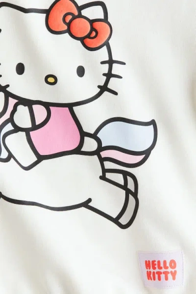 H&m Printed Sweatshirt In White