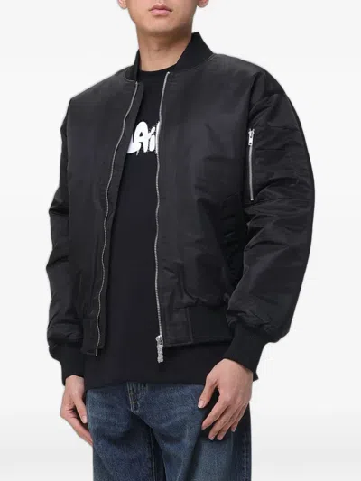 Disclaimer Logo-print Bomber Jacket In Black