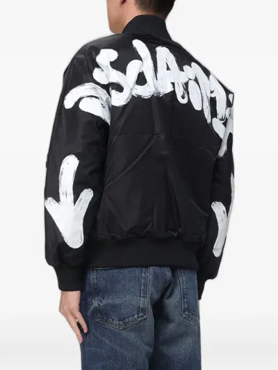 Disclaimer Logo-print Bomber Jacket In Black
