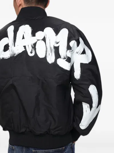 Disclaimer Logo-print Bomber Jacket In Black