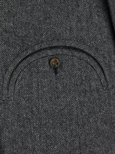 Blazé Milano Herringbone-pattern Double-breasted Blazer In Gray