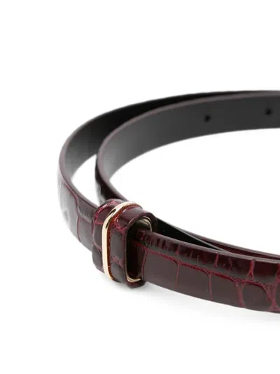 Tom Ford Croc-effect Leather Belt In Brown
