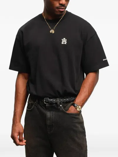 Aboutblank Monogram Cotton T-shirt In Black