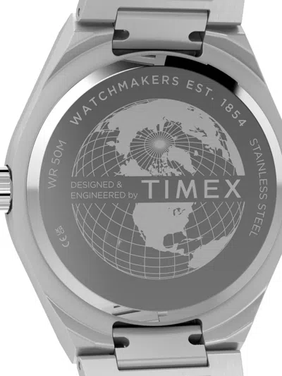 Timex Q Continental Gmt 39mm Watch In Metallic