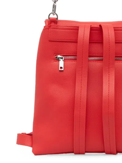 Desigual Embossed Top-zip Backpack In Red