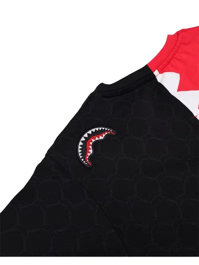 Sprayground Kids Shark Panel Logo T-shirt In Multi