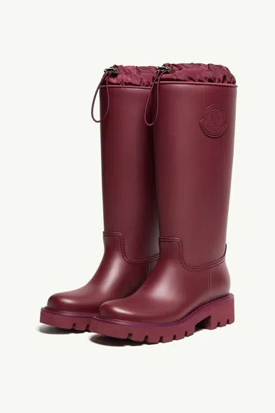 Moncler Kickstream Knee High Rain Boot In Burgundy