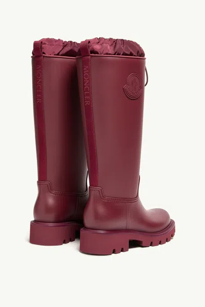 Moncler Kickstream Knee High Rain Boot In Burgundy