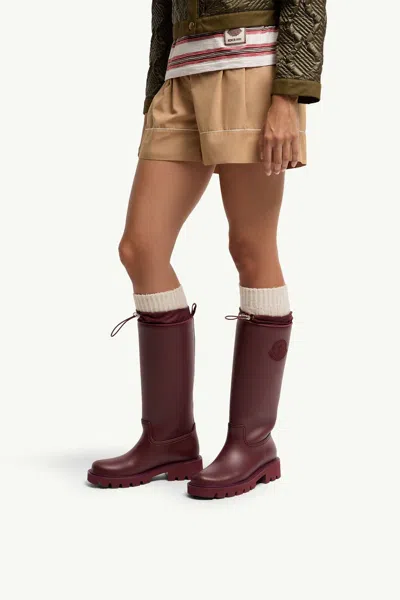 Moncler Kickstream Knee High Rain Boot In Burgundy