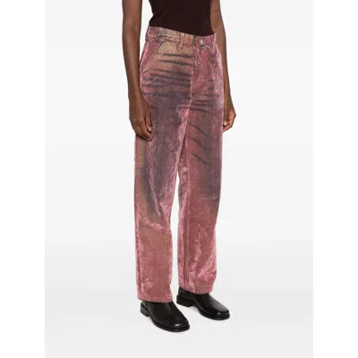 Haikure Washed-effect Hammer-loop Jeans In Pink