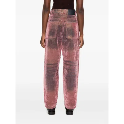 Haikure Washed-effect Hammer-loop Jeans In Pink