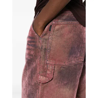 Haikure Washed-effect Hammer-loop Jeans In Pink