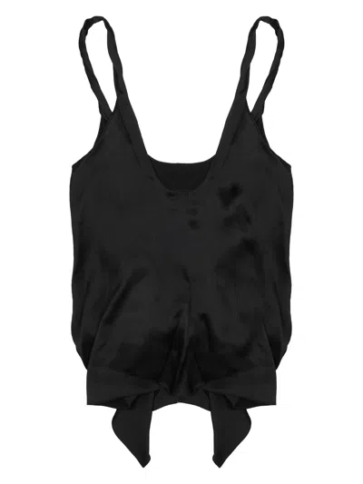 Jw Anderson Cami Gathered Front Silk Tank Top In Black