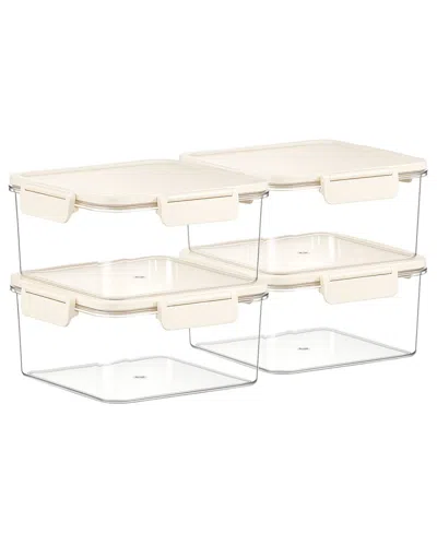 Sorbus 4-pack 45.86oz Stackable Food Storage Containers In Neutral