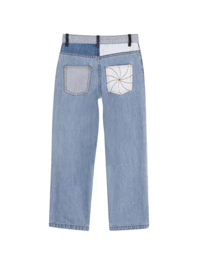 Kids Around Patchwork Panelled Jeans In Blue