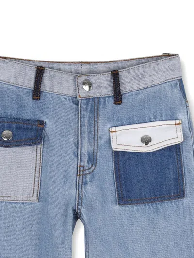 Kids Around Patchwork Panelled Jeans In Blue
