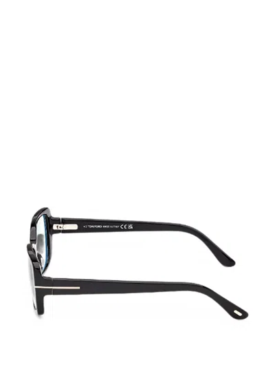 Tom Ford T-motif Rectangle-frame Glasses In Black