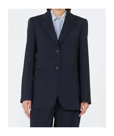 Max Mara Single Breasted Blazer In Blue