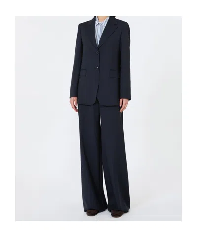 Max Mara Single Breasted Blazer In Blue