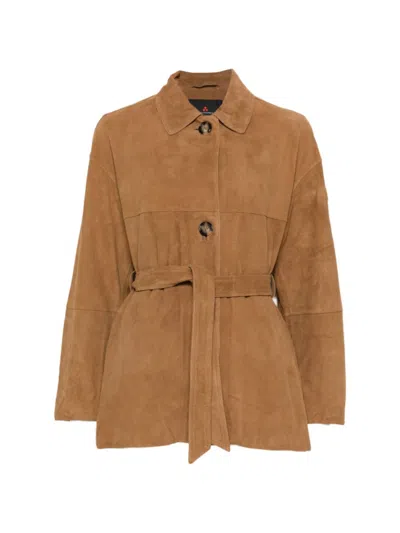 Peuterey Brown Solid Jacket In Brown