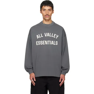 Essentials Gray Merch Long Sleeve T-shirt In Gray