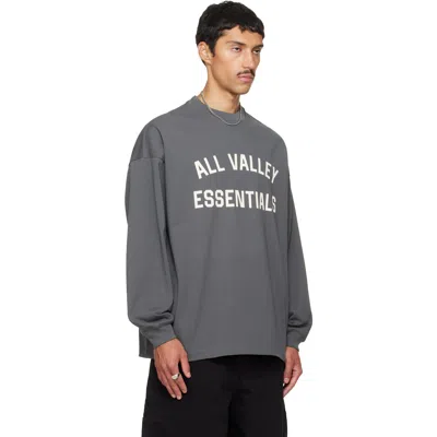 Essentials Gray Merch Long Sleeve T-shirt In Gray