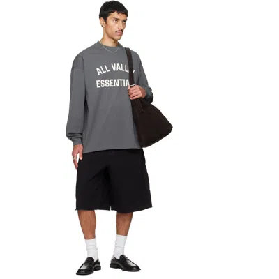 Essentials Gray Merch Long Sleeve T-shirt In Gray