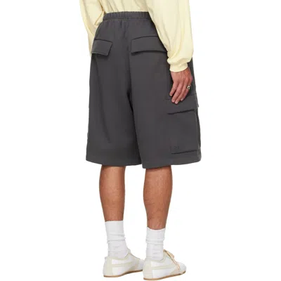 Essentials Logo-print Drawstring Shorts In Gray