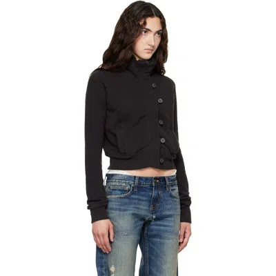 Raimundo Langlois Black Button Front Zip Jacket In Black