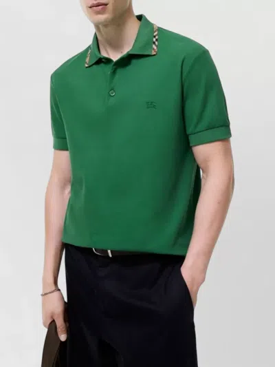 Burberry Equestrian Knight Embroidered Pocket T-shirt In Size M In Green