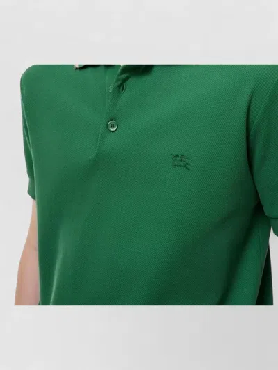 Burberry Equestrian Knight Embroidered Pocket T-shirt In Size M In Green