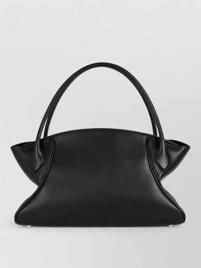 Balmain Shoulder Bag Structured Shape Top Handle In Black